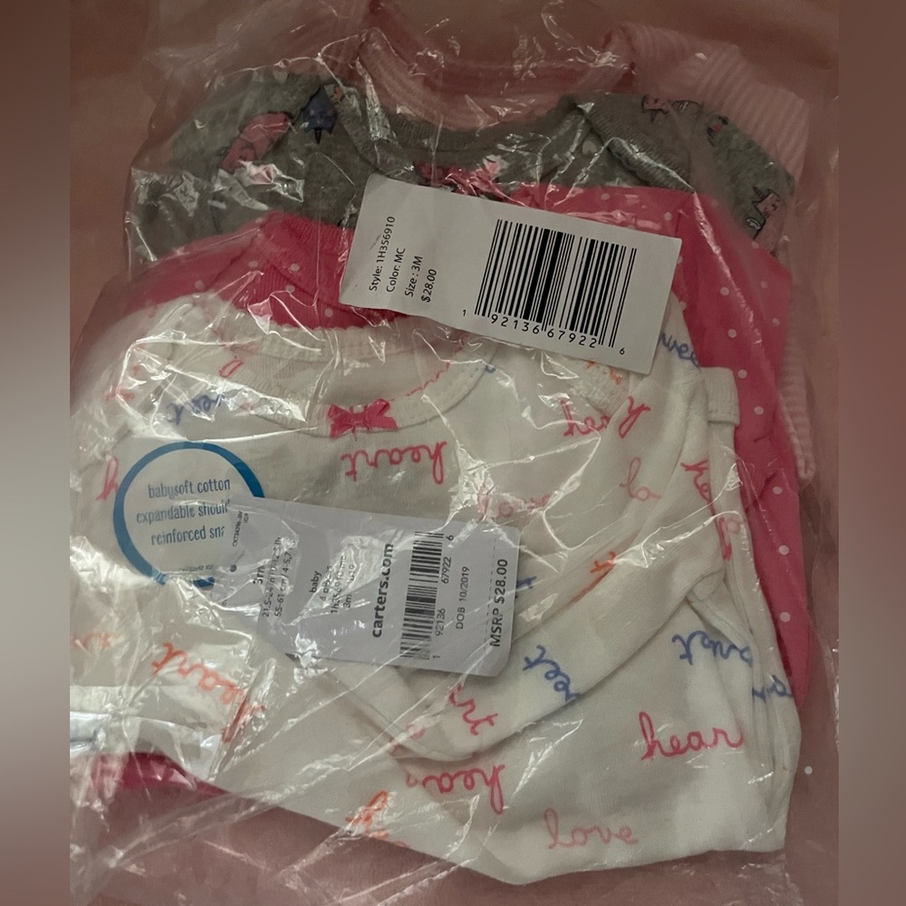 NWT!!! 3 mo. Carter’s super adorable long sleeve bodysuits!